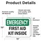 Signmission First Aid Kit Inside, 14 in W x Rectangle, Vinyl Decal OS-2PACK-EM-D-1014-L-10370 - alternate 3